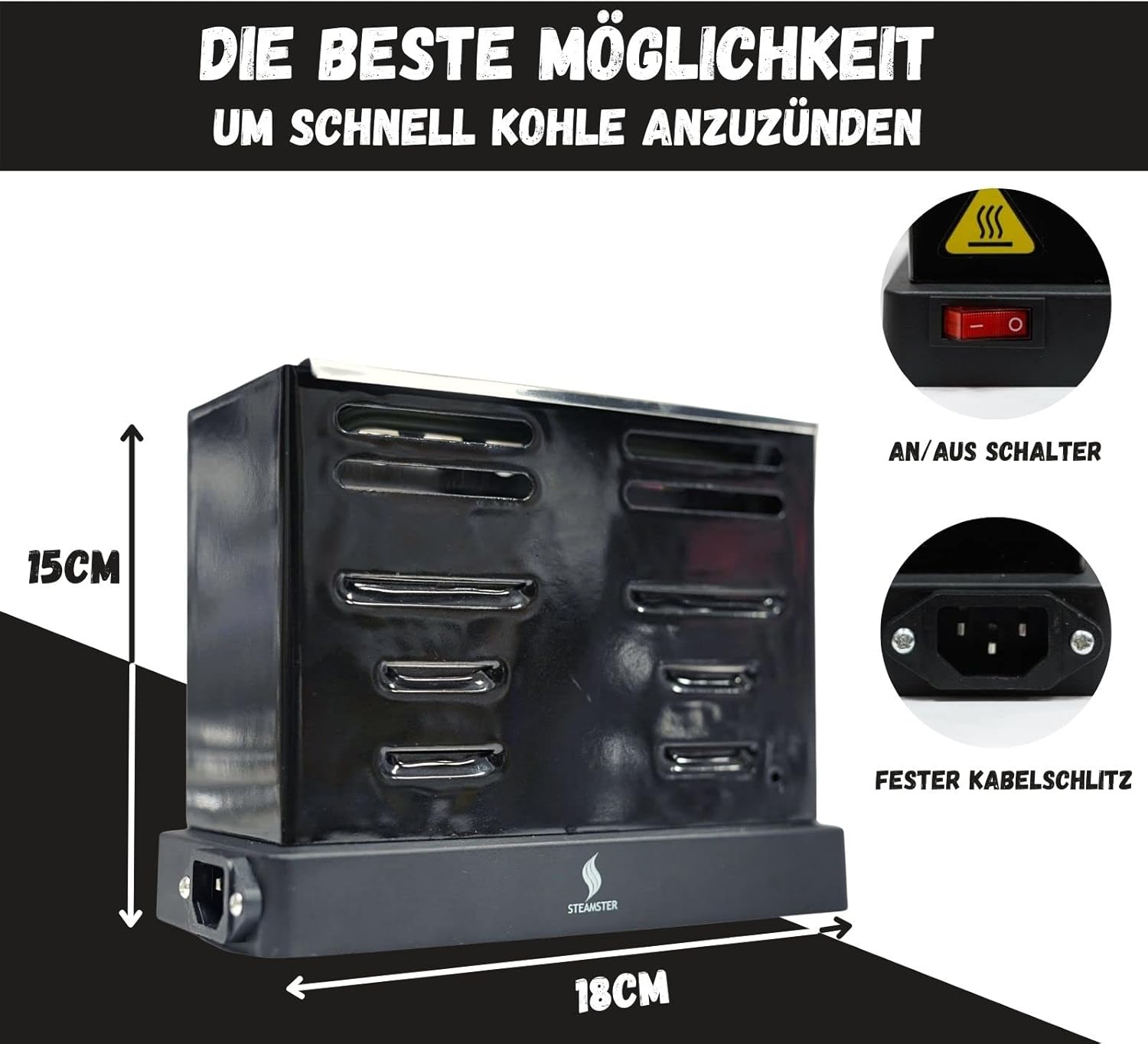 Steamster Charcoal Lighter 800 W Toaster - Image 2