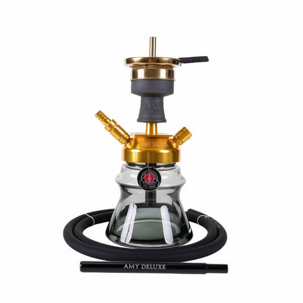 Kleine shsha | AMY 094.03 GD-BK Alu inkl. Kugeltasche | small shisha | Reiseshisha